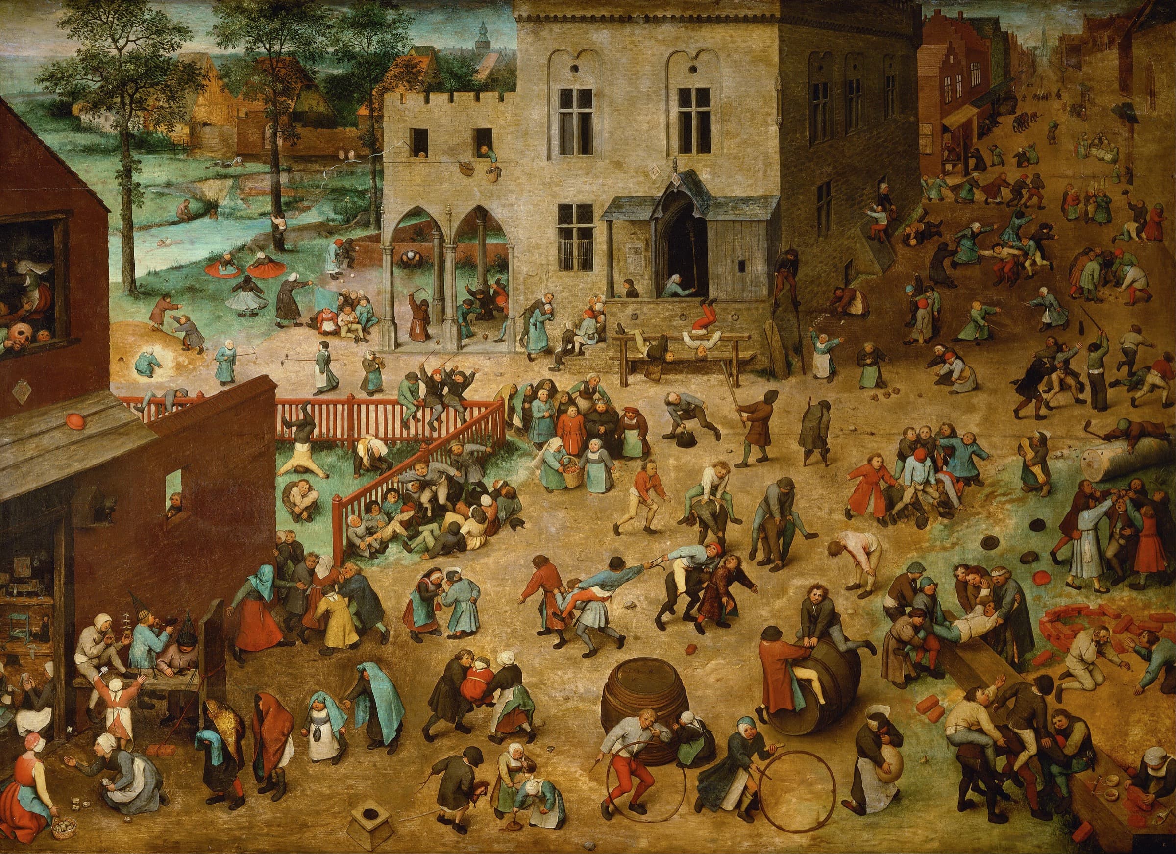 Children's Games by Pieter Bruegel the Elder: a town square crowded with children playing dozens of games.